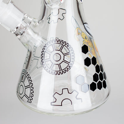 14" 7 mm Glass Bong With Cartoon Bee Design