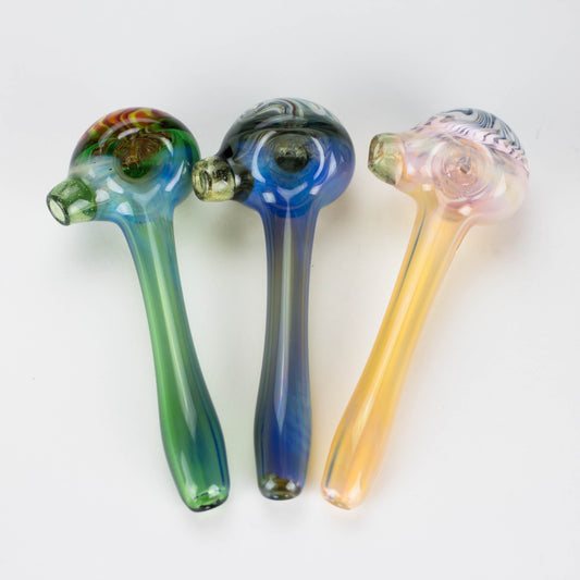 Shine Glassworks | Fume Coloured Pipe with Reverse Axis Bowl - Made in Canada
