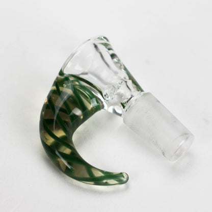 Shine Glassworks | 14mm 3 Hole Clear Bowl with Horn - Made in Canada