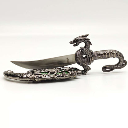 10" Fantasy Dragon Dagger Green Fitting