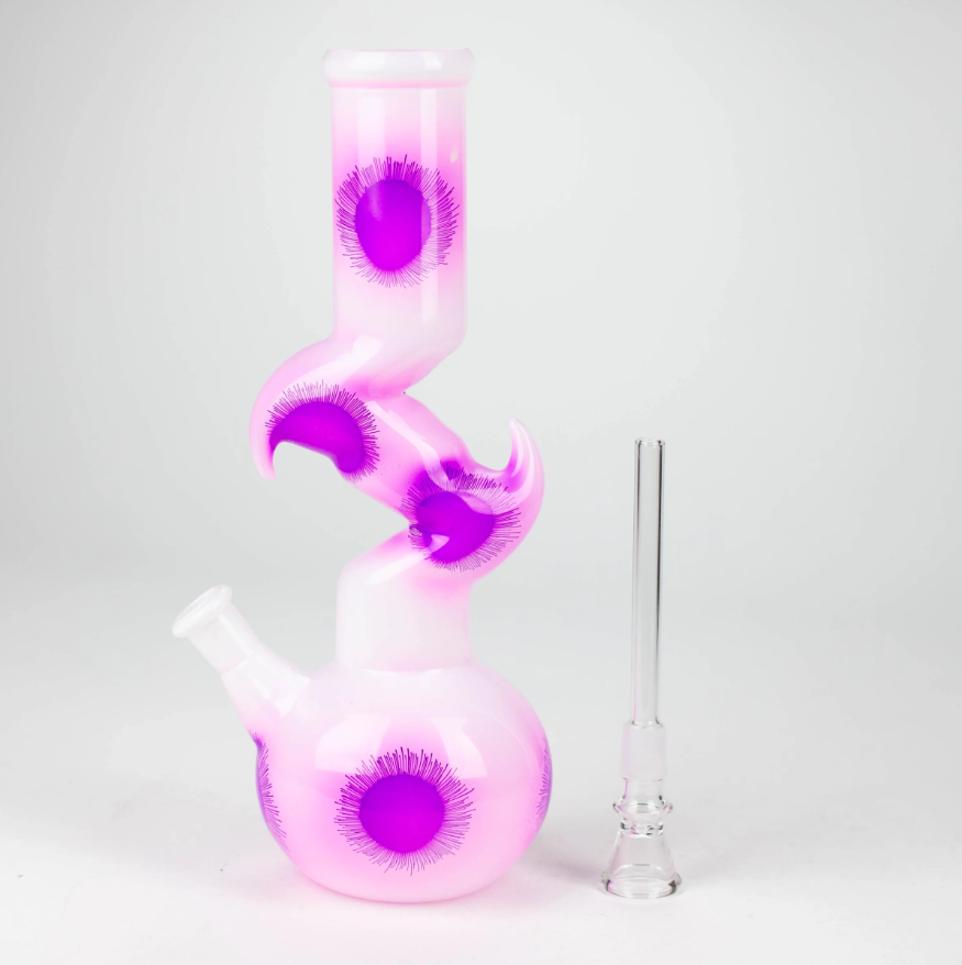 9.5" Flower Designed Bong - Assorted Color [PIP651]