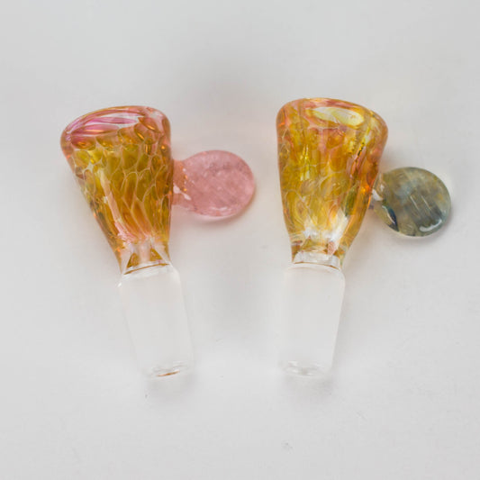 Shine Glassworks | Fumed Honeycomb flare 14mm bowl with handle - Made in Canada