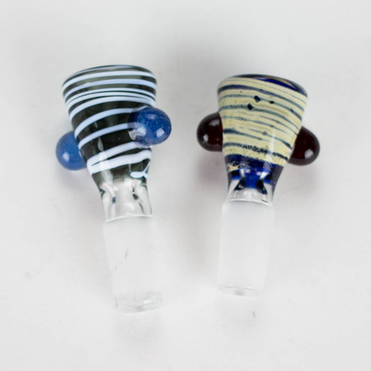 Shine Glassworks | Wrapped colour tubing 14mm Flare Bowl - Made in Canada