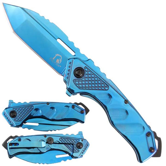 Falcon Hunting Knife Blue Frame Lock Knife
