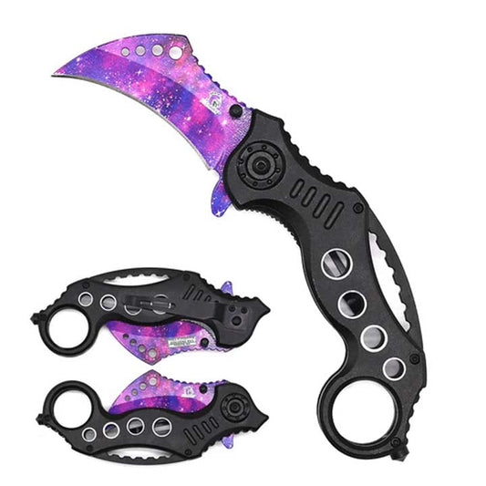 Falcon 7 1/2" Overall Purple Blend  Pocket Knife - Hi Time