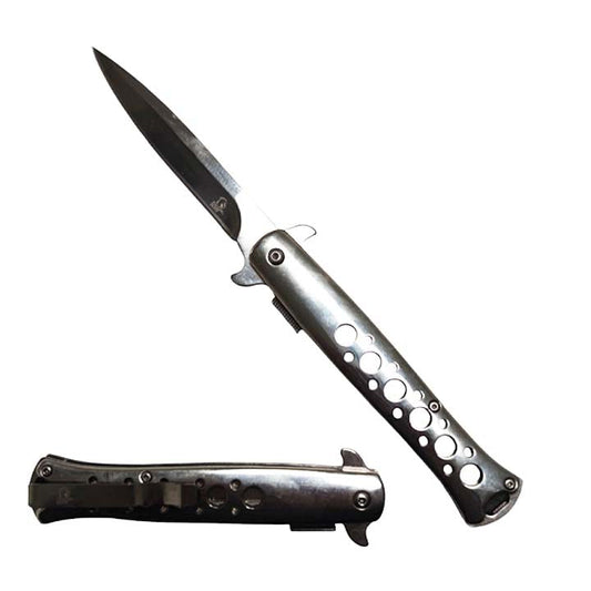 Falcon 9" Overall Metal Pocket Knife With Black Coating