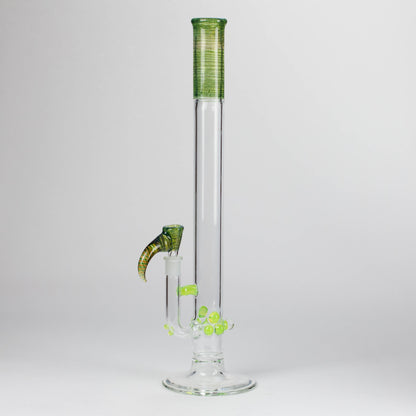 Shine Glassworks | 22 inch 38mm Straight Tube with Latticino mouthpiece and opal [ST 2203] - Made in Canada