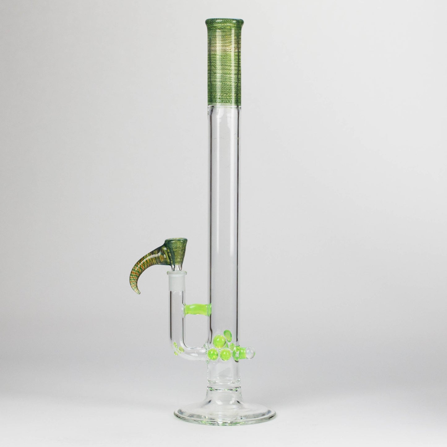 Shine Glassworks | 22 inch 38mm Straight Tube with Latticino mouthpiece and opal [ST 2203] - Made in Canada