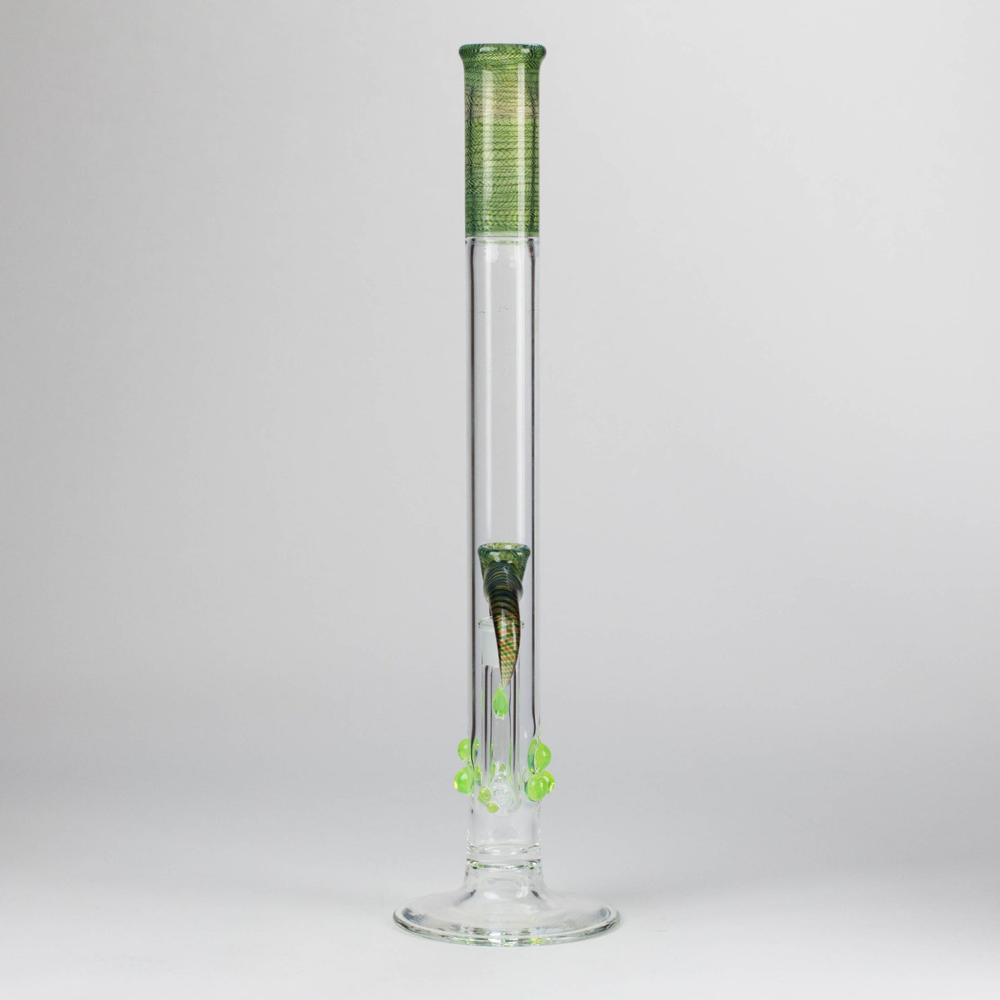 Shine Glassworks | 22 inch 38mm Straight Tube with Latticino mouthpiece and opal [ST 2203] - Made in Canada