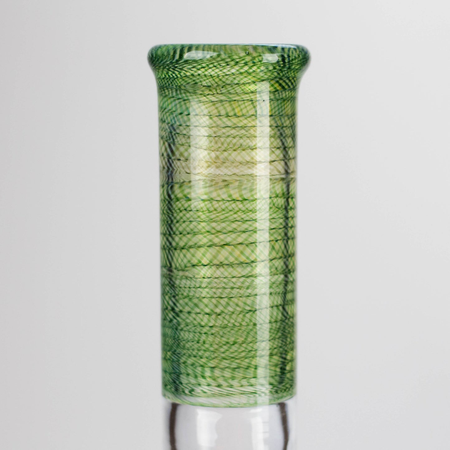 Shine Glassworks | 22 inch 38mm Straight Tube with Latticino mouthpiece and opal [ST 2203] - Made in Canada