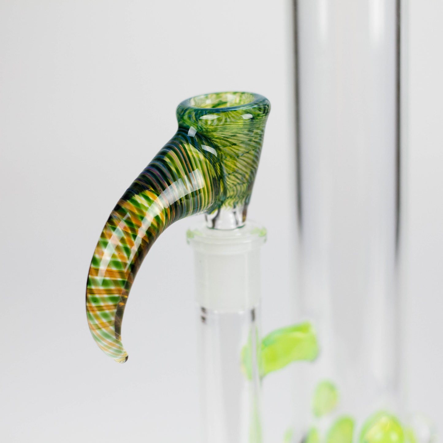 Shine Glassworks | 22 inch 38mm Straight Tube with Latticino mouthpiece and opal [ST 2203] - Made in Canada