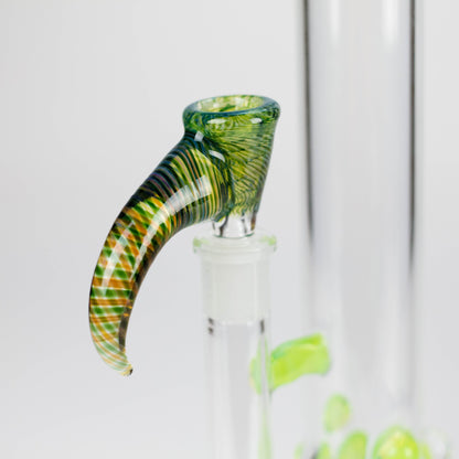 Shine Glassworks | 22 inch 38mm Straight Tube with Latticino mouthpiece and opal [ST 2203] - Made in Canada