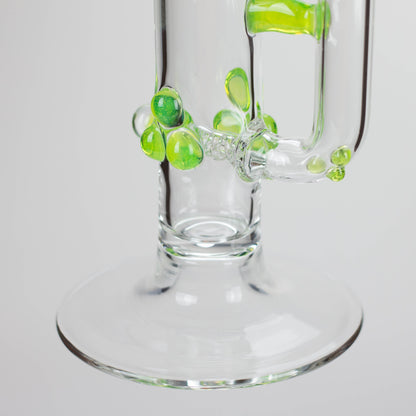 Shine Glassworks | 22 inch 38mm Straight Tube with Latticino mouthpiece and opal [ST 2203] - Made in Canada