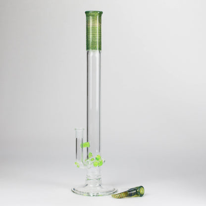 Shine Glassworks | 22 inch 38mm Straight Tube with Latticino mouthpiece and opal [ST 2203] - Made in Canada