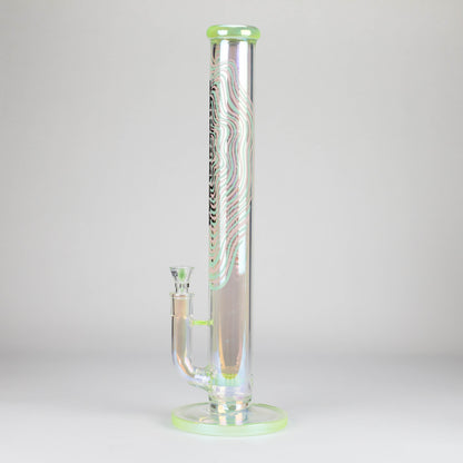 Trippy Glass | 17" Holographic Double Inline  Straight Tube Glass Bong