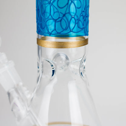 12" Printed beaker glass water bong-Assorted