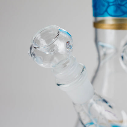 12" Printed beaker glass water bong-Assorted