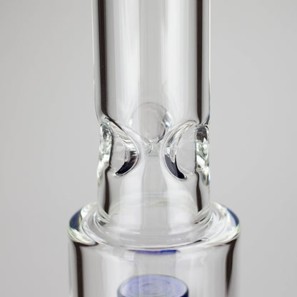 15" Color accented glass water bong with Double Perc