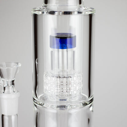 15" Color accented glass water bong with Double Perc