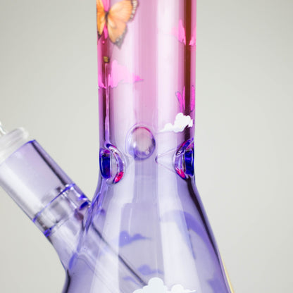 10" Glass Bong With The Butterfly Design