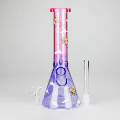 10" Glass Bong With The Butterfly Design