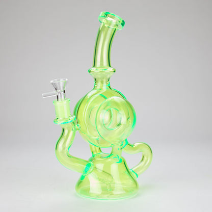 11″ Slim Green Recycler Glass Bong [C8033]