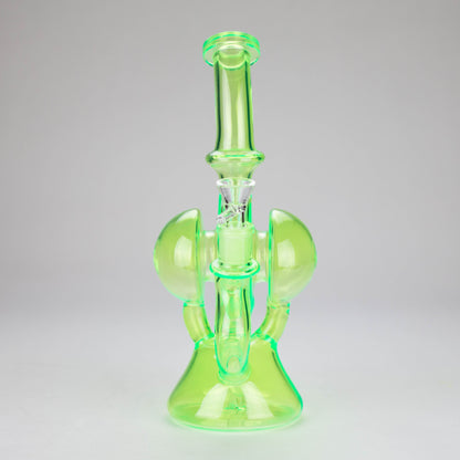 11″ Slim Green Recycler Glass Bong [C8033]