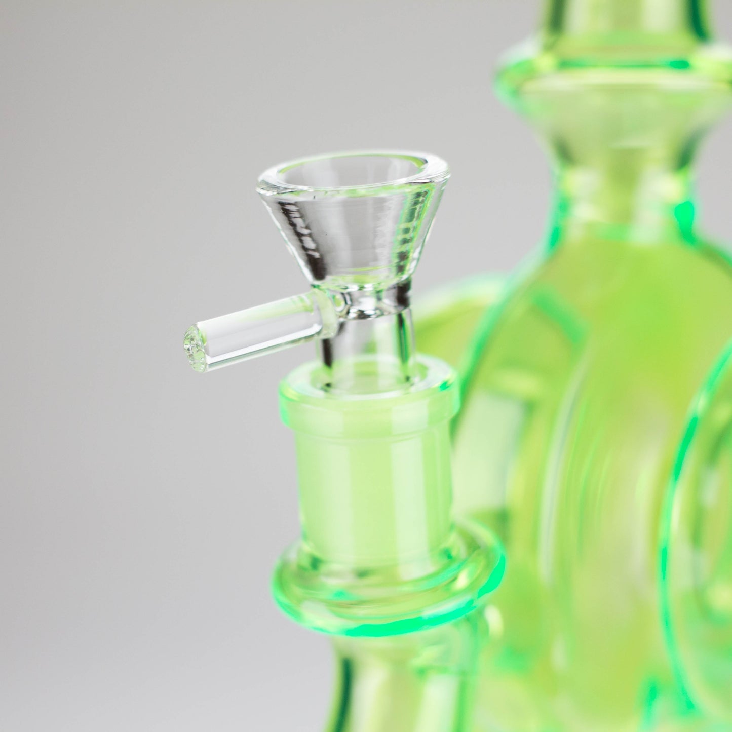 11″ Slim Green Recycler Glass Bong [C8033]
