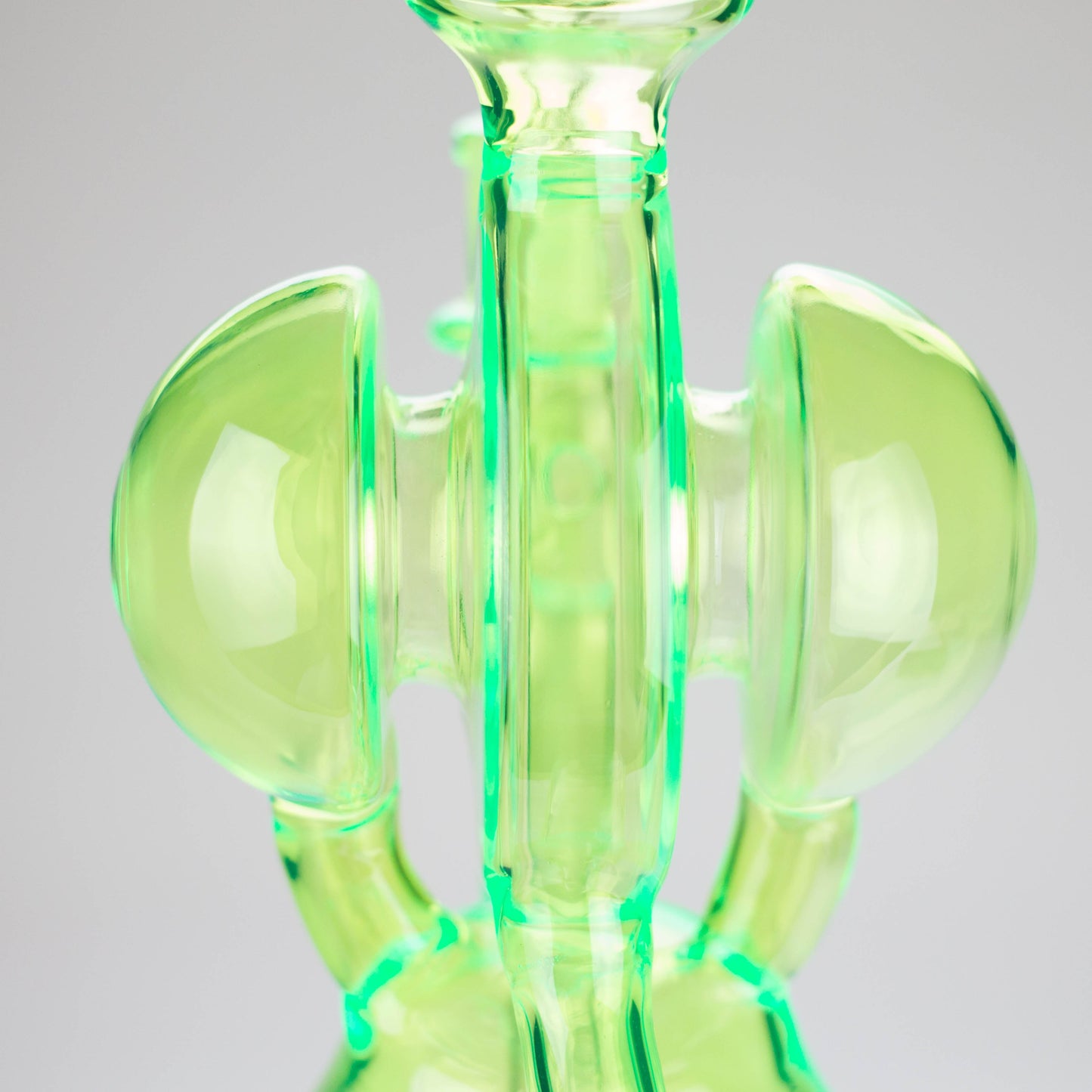 11″ Slim Green Recycler Glass Bong [C8033]