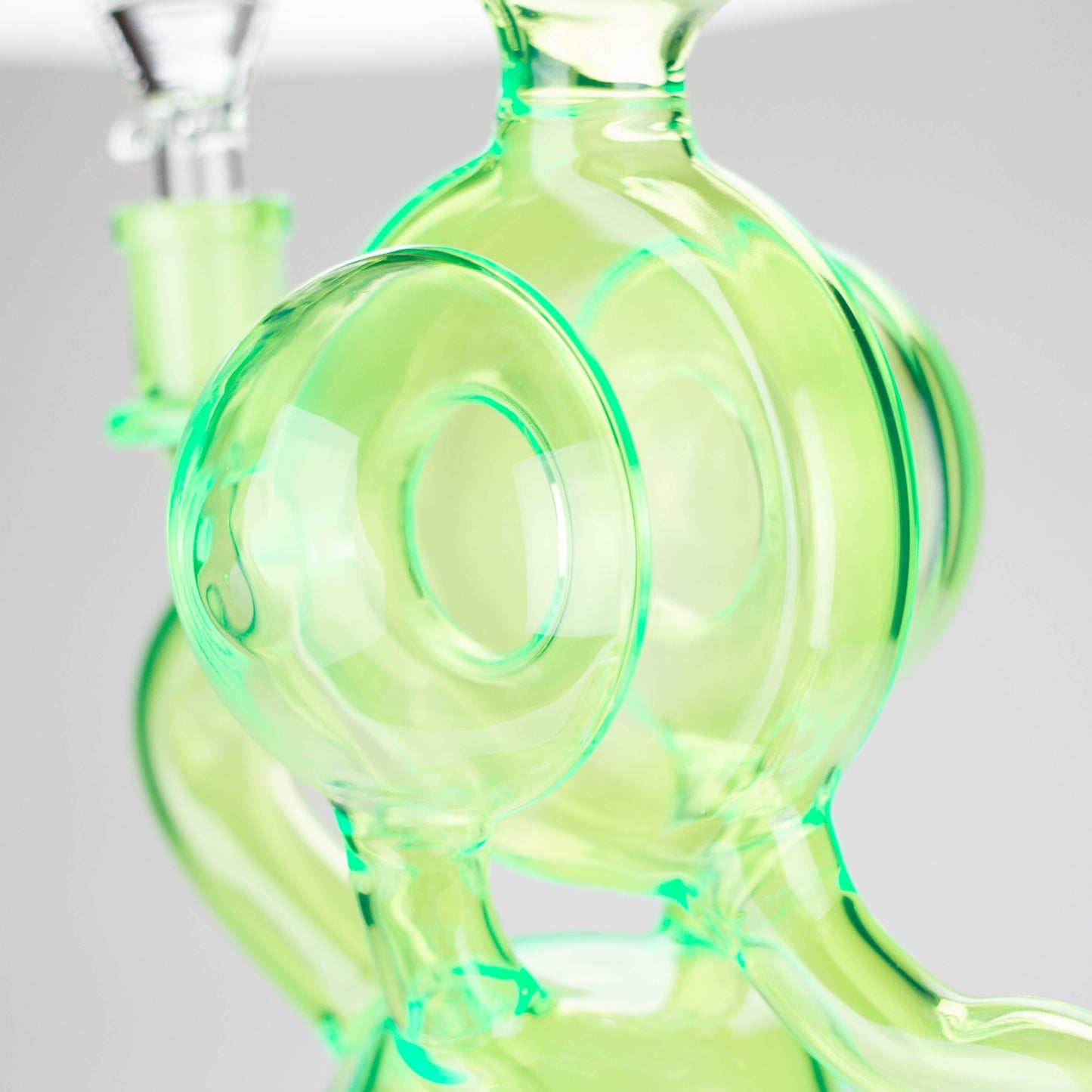 11″ Slim Green Recycler Glass Bong [C8033]