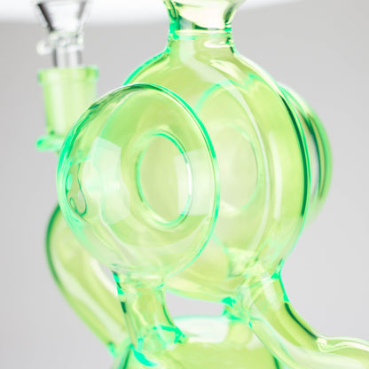 11″ Slim Green Recycler Glass Bong [C8033]