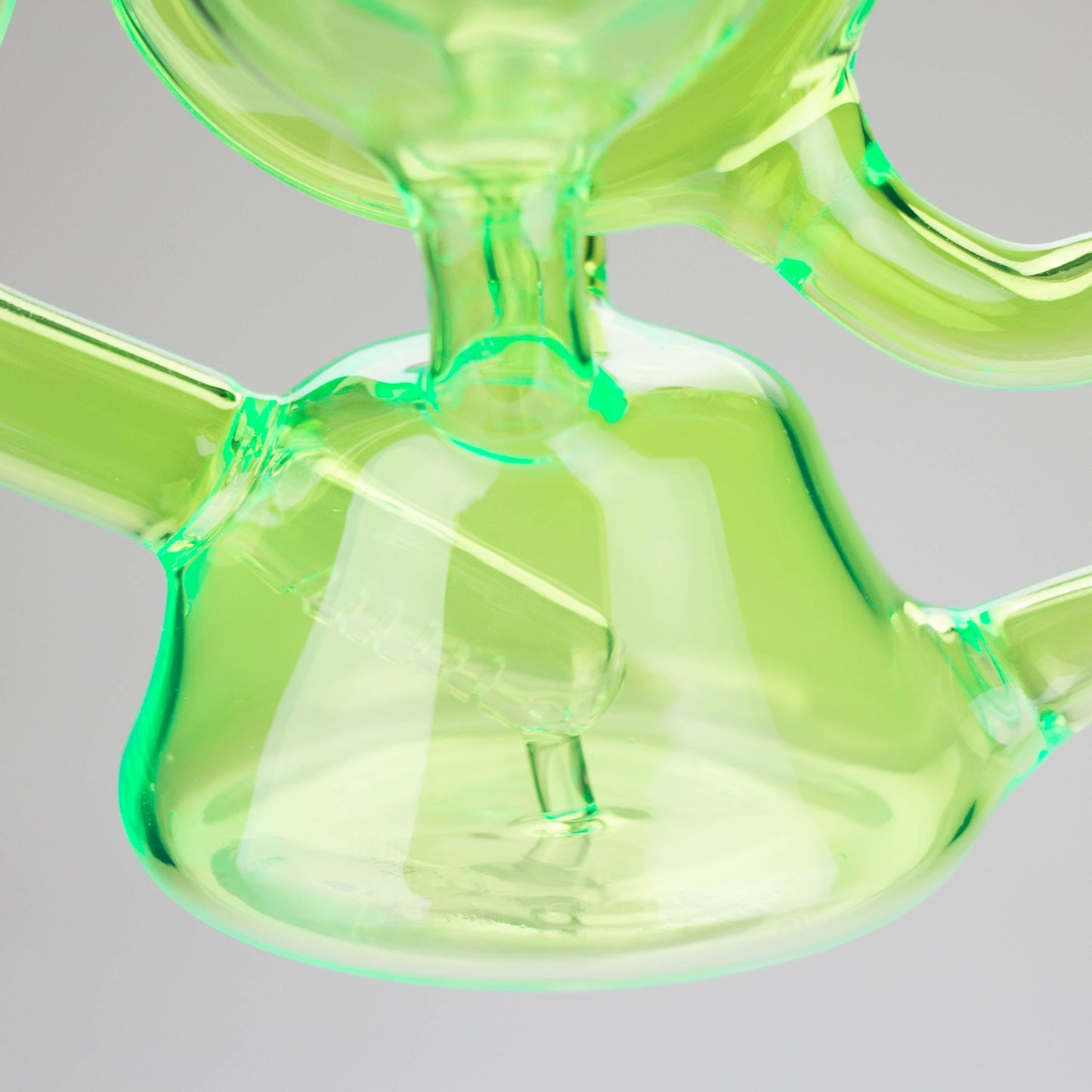 11″ Slim Green Recycler Glass Bong [C8033]
