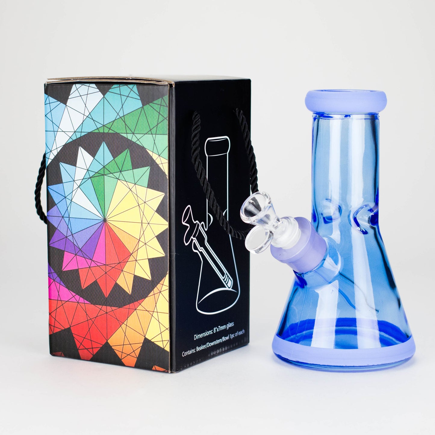 8" Soft glass beaker water bong [M08002]