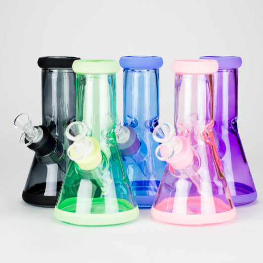 8" Soft glass beaker water bong [M08002]