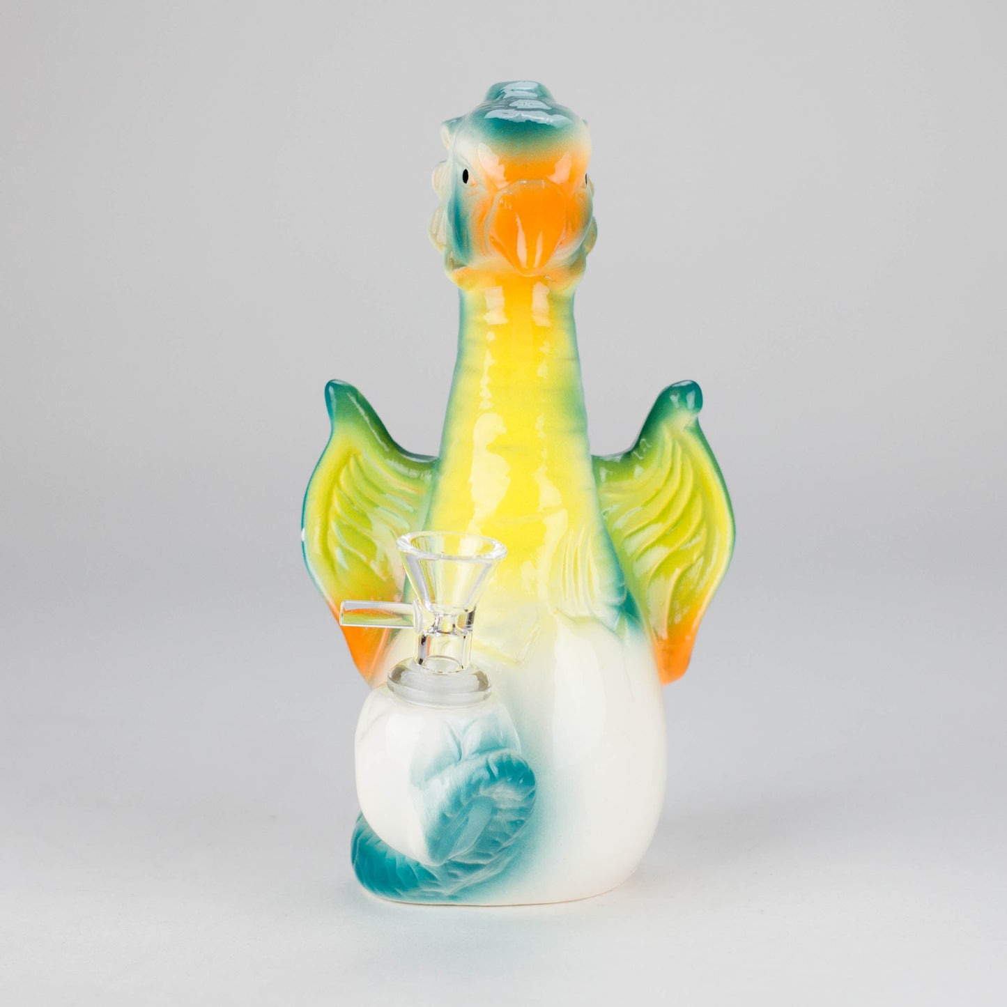 8" Folky Bird Design Ceramic Bong – Artistic Handcrafted Style [ES088WP]