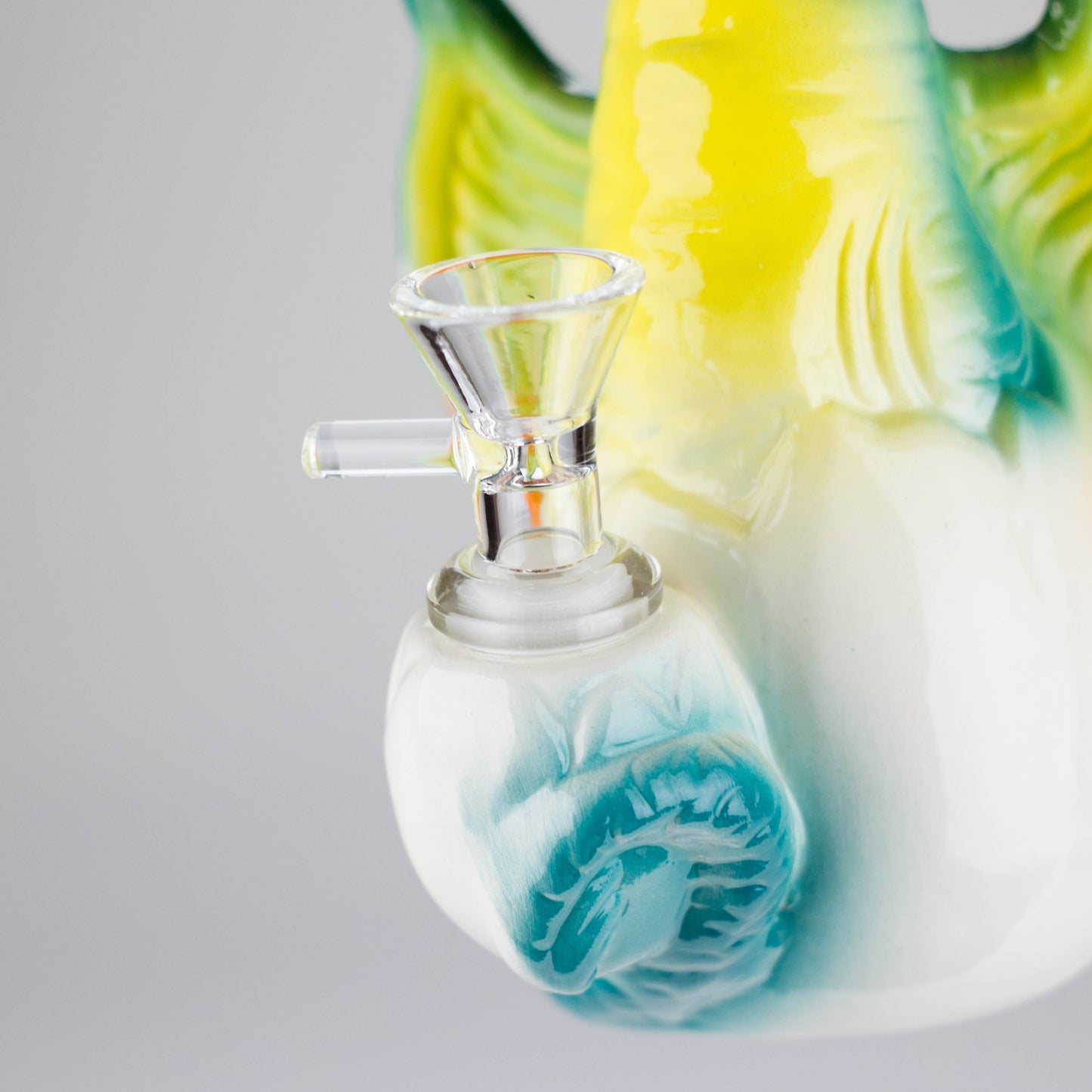 8" Folky Bird Design Ceramic Bong – Artistic Handcrafted Style [ES088WP]