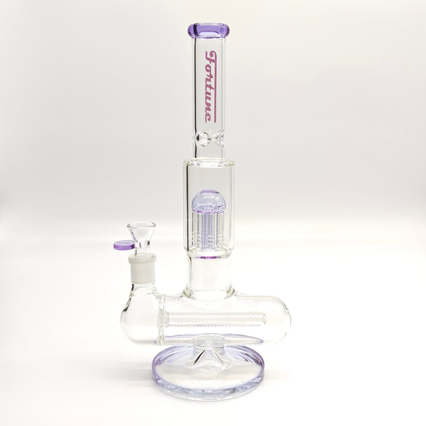 Fortune | 14" Double Inline Stemless to Grid Percolator Bong [1450PC-PK]