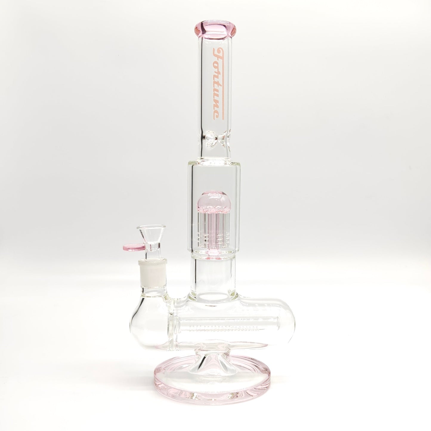 Fortune | 14" Double Inline Stemless to Grid Percolator Bong [1450PC-PK]