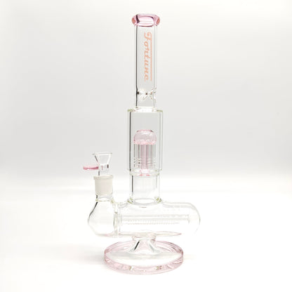 Fortune | 14" Double Inline Stemless to Grid Percolator Bong [1450PC-PK]