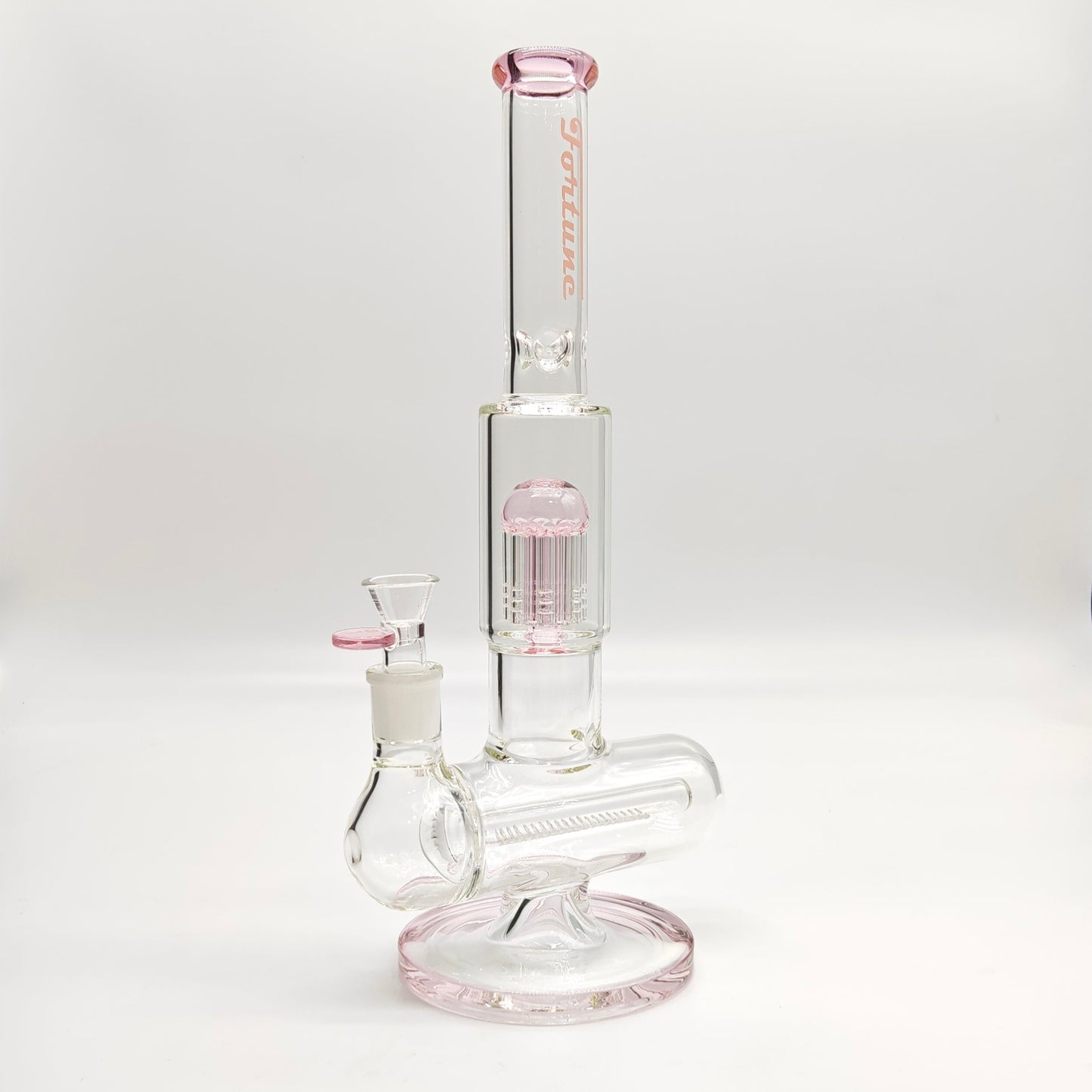 Fortune | 14" Double Inline Stemless to Grid Percolator Bong [1450PC-PK]
