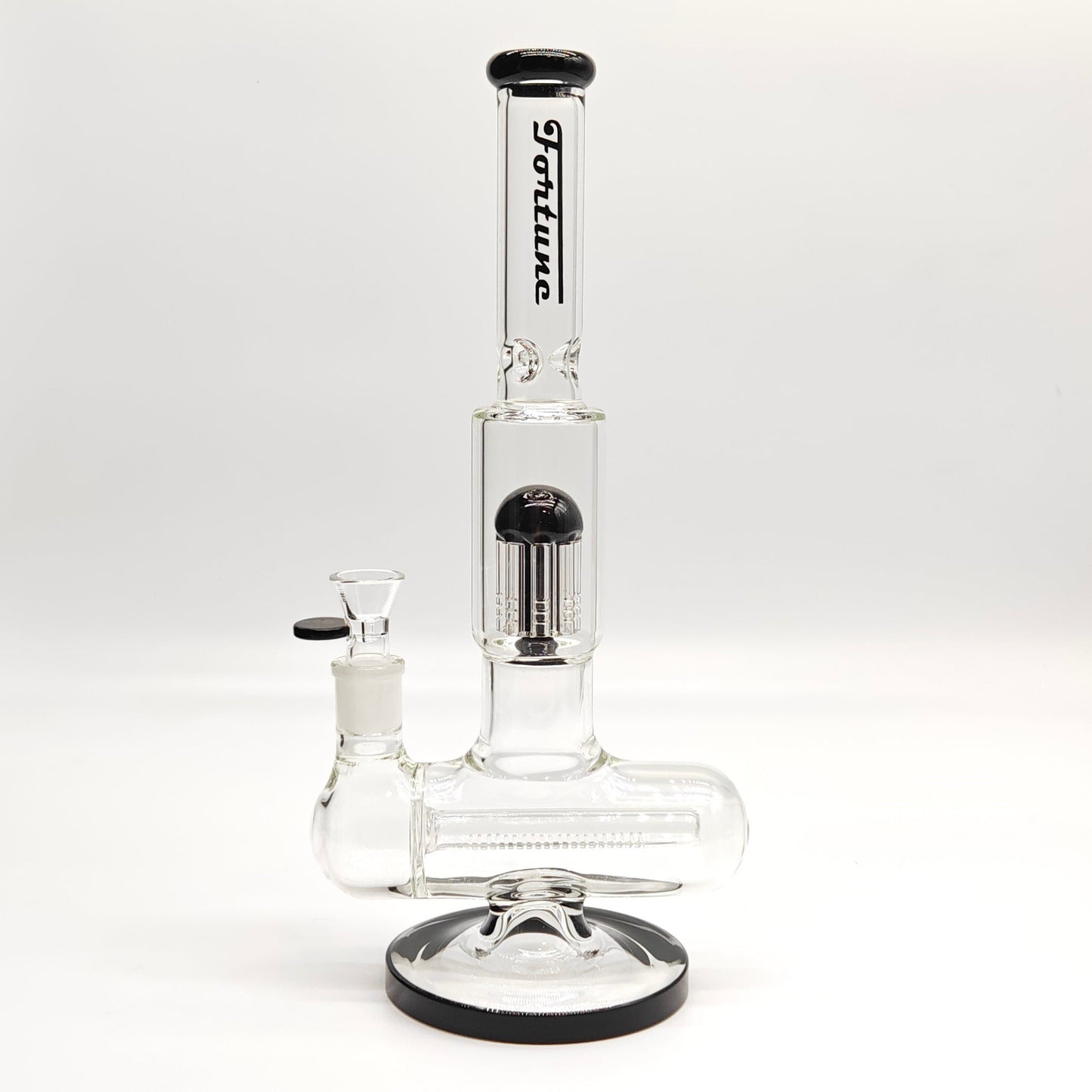Fortune | 14" Double Inline Stemless to Grid Percolator Bong [1450PC-PK]