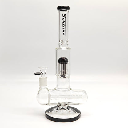 Fortune | 14" Double Inline Stemless to Grid Percolator Bong [1450PC-PK]