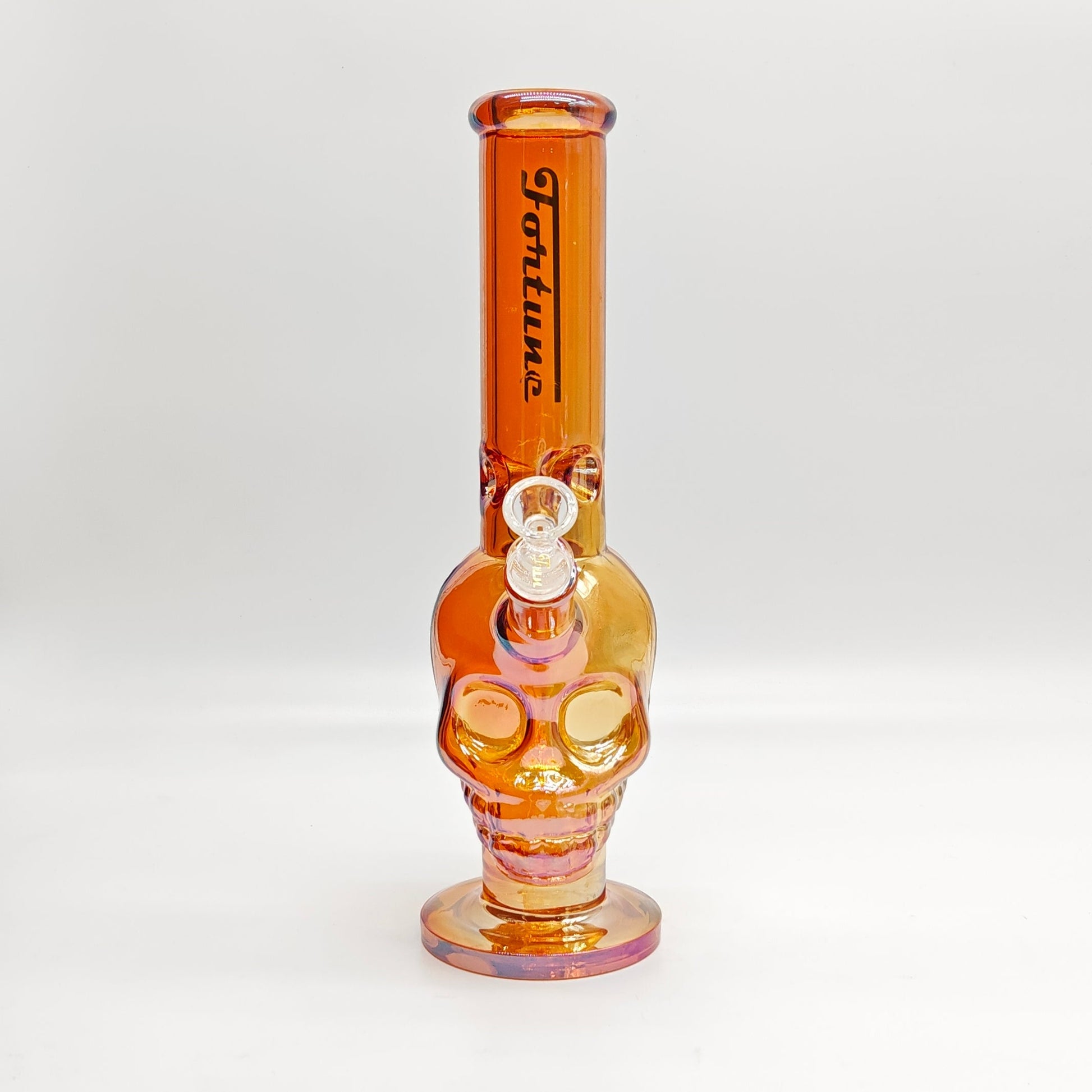 Fortune | Electroplated Skull 14" 7mm Glass Bong [SK144407E-A] - Hi Time