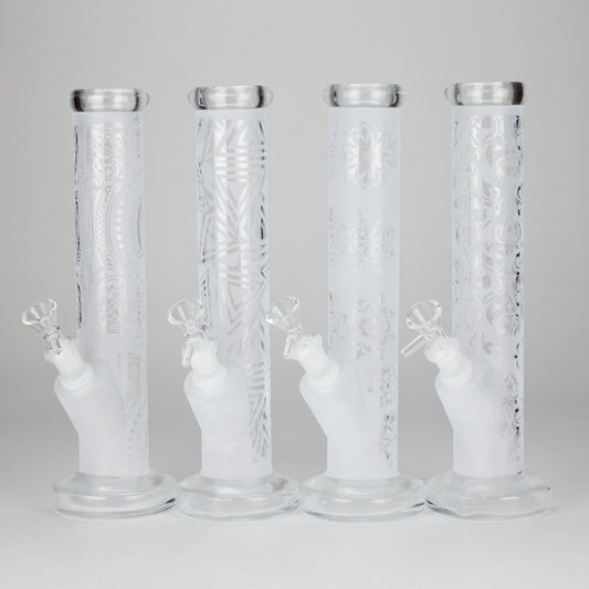 11″ Straight Tube Glass Bong – Classic Frosted Design for Smooth Sessions [WP-M0091]