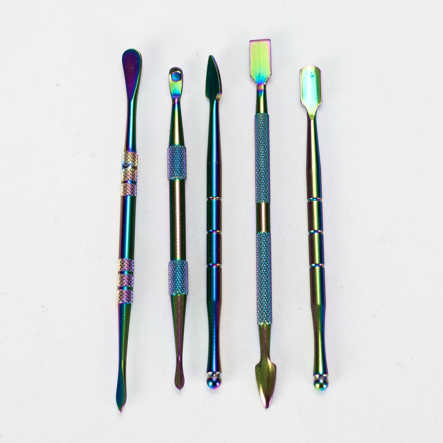 6 Pcs 440 Stainless Steel Dabber Tool Set with silicone jar-Rainbow [SMKE-103]