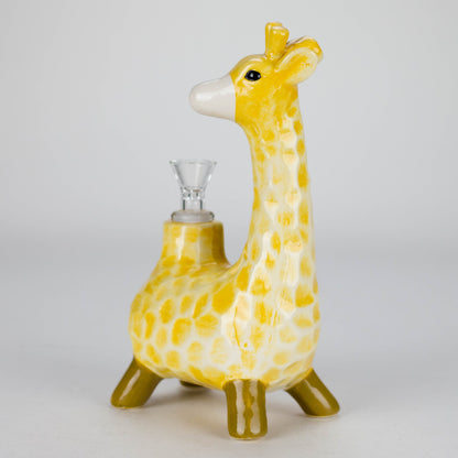 8" Vintage Jerry the Long Neck Ceramic Bong – Playful Giraffe-Inspired Design [ES093WP]