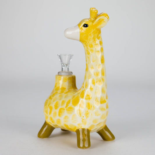8" Vintage Jerry the Long Neck Ceramic Bong – Playful Giraffe-Inspired Design [ES093WP]