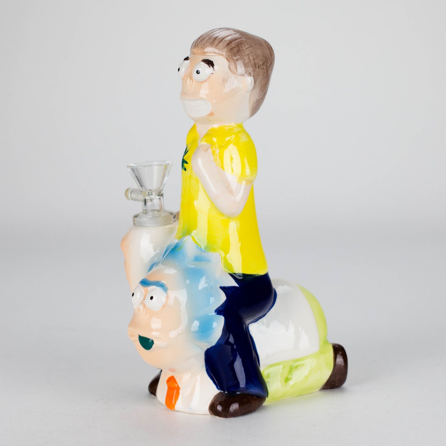 8″ Cartoon Duo Adventure Ceramic Bong – Whimsical Vintage Collection  [ES082WP]