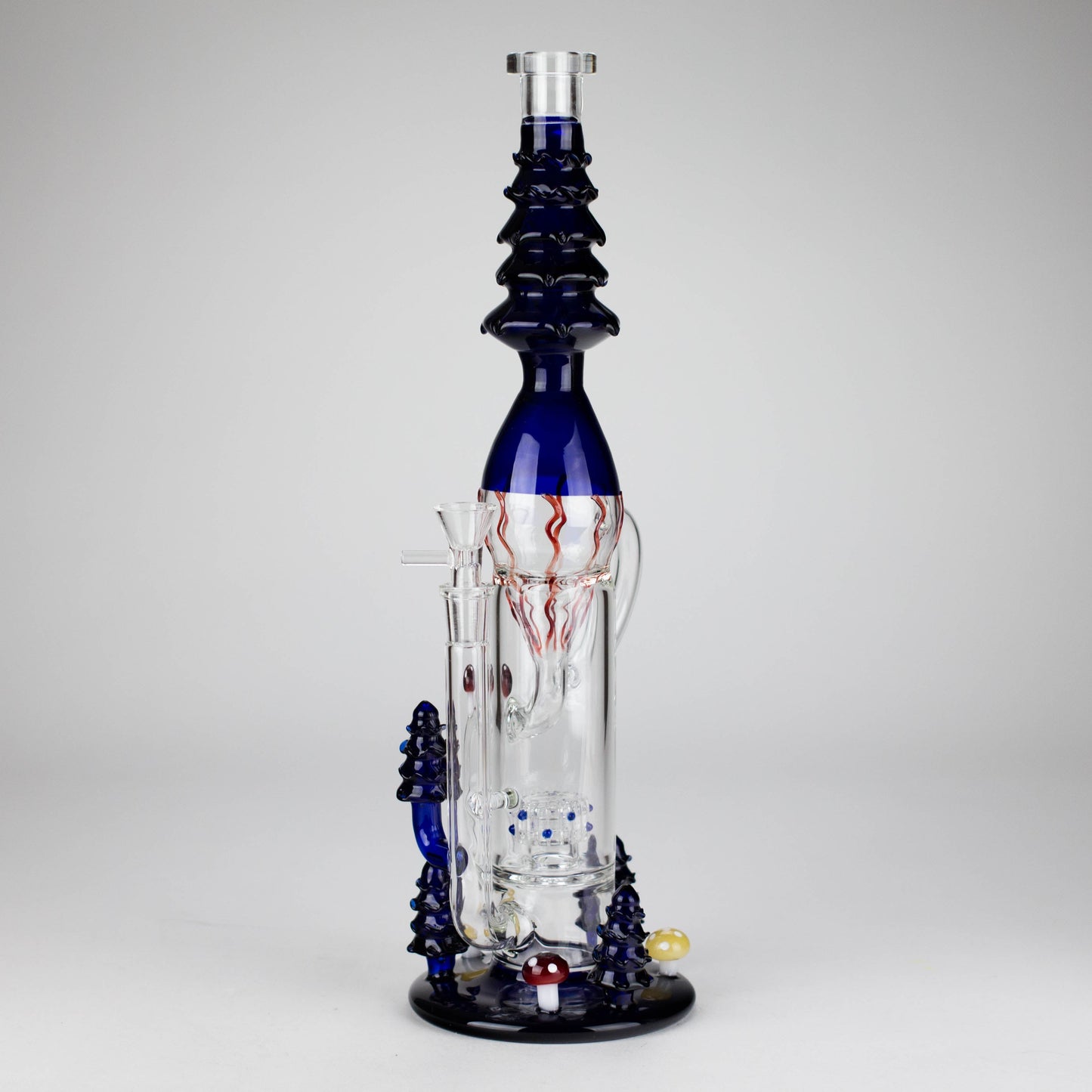 17" Enchanted Forest Glass Bong – Stemless Recycler with 14mm Bowl Joint