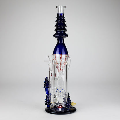 17" Enchanted Forest Glass Bong – Stemless Recycler with 14mm Bowl Joint